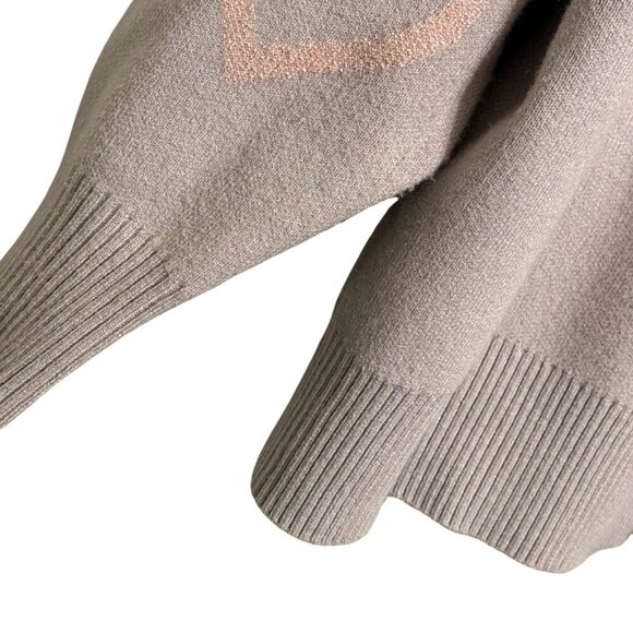 Womans Grey Button‎ up Cardigan with Shimmer Pink Hearts - Size 2X - Picture 4 of 10